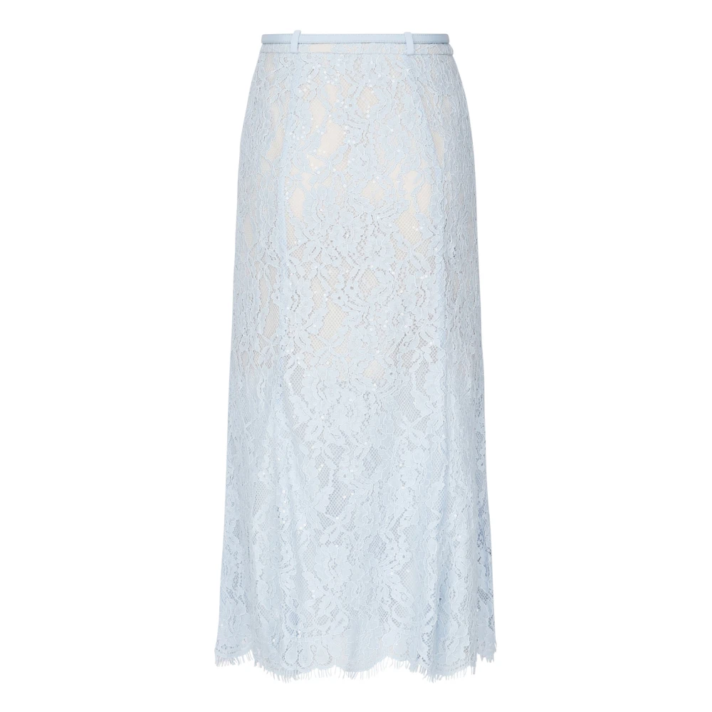 Self Portrait Blauwe Midi Rok met Riem Blue Dames