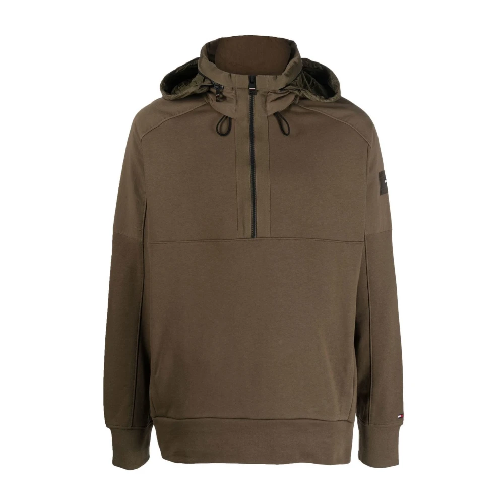 Tommy Hilfiger Men's Green Hoodies, L, Zip Hoodie Jumper