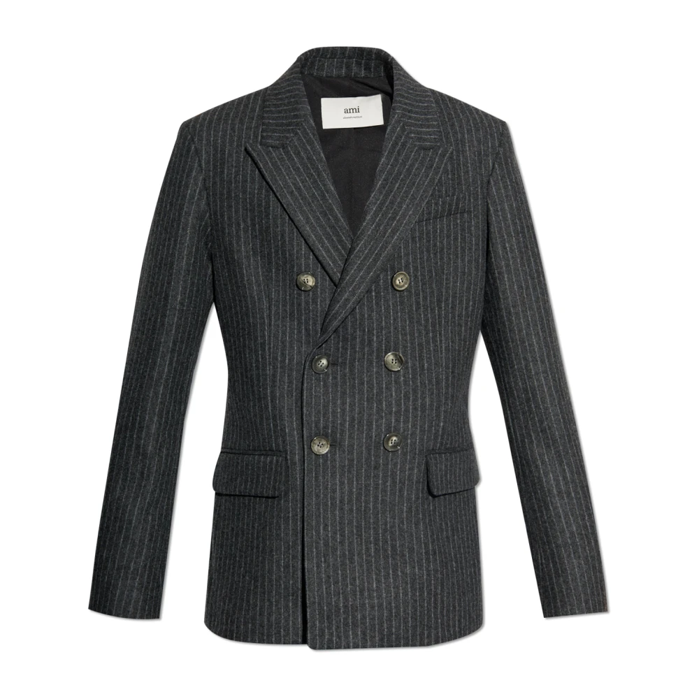 Ami Paris Dubbelrijige blazer Black Heren