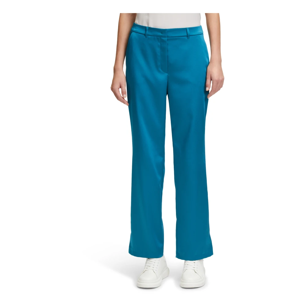 Betty & Co Elegante broek met zijsplitten Blue Dames