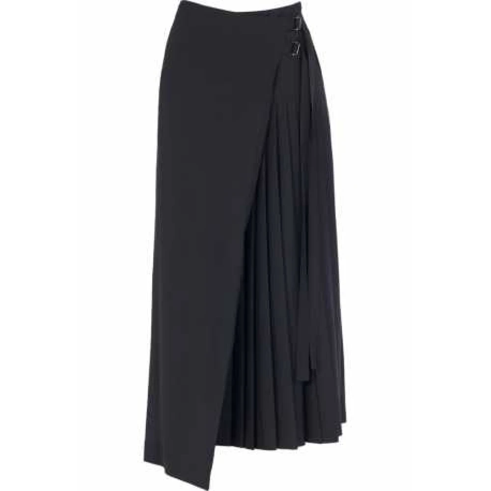 Isabel Benenato Zwarte Asymmetrische Geplooide Rok Dw64 01 Black Dames