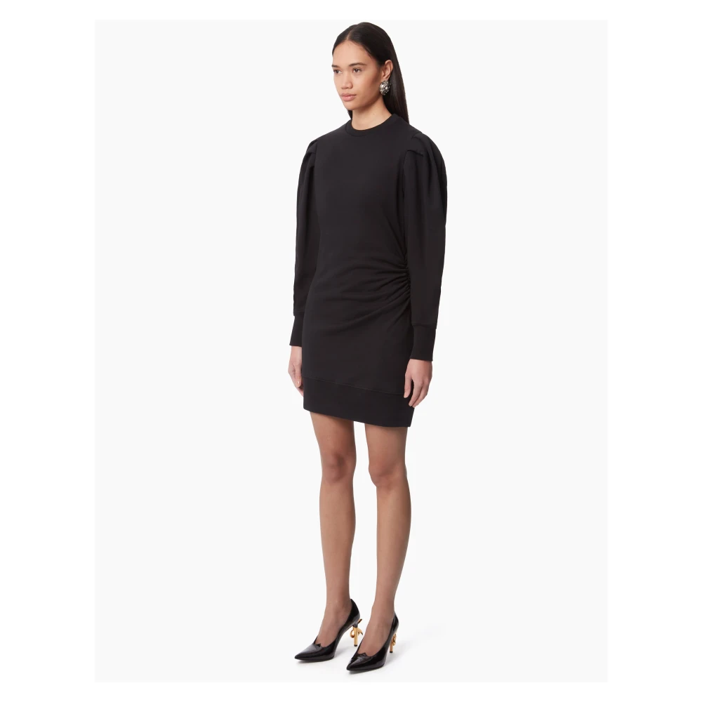 Nina Ricci Zwarte Gerimpelde Mouw Sweater Jurk Black Dames