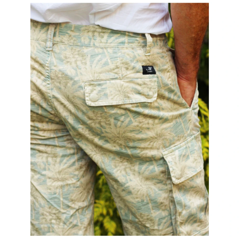 Mason's Cargo Bermuda Shorts met Palmboomprint Beige Heren