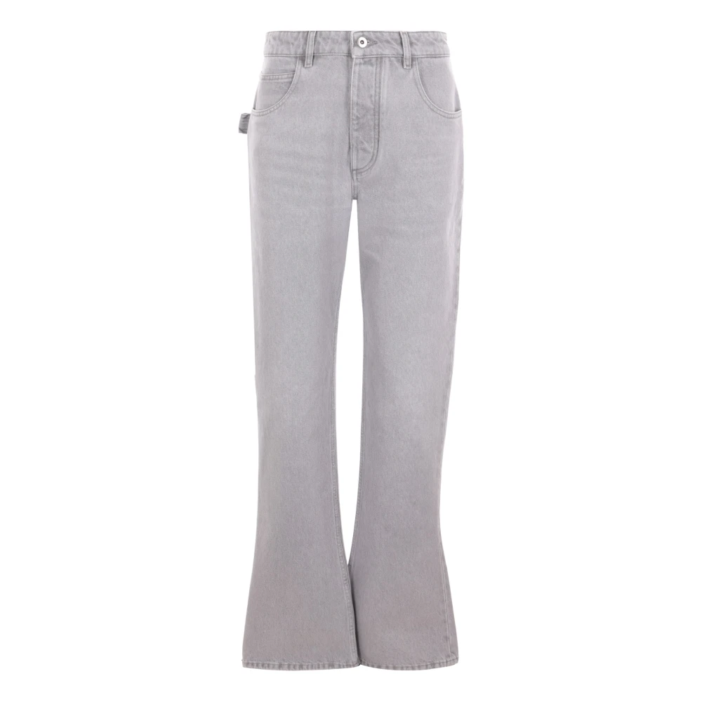 Bottega Veneta Grå Flared Jeans med Logo Patch Gray, Dam