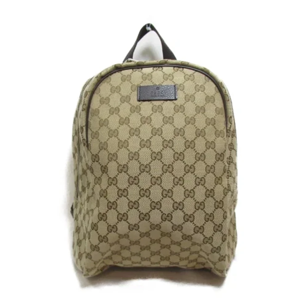 Gucci Vintage Pre-owned Canvas backpacks Beige Dames