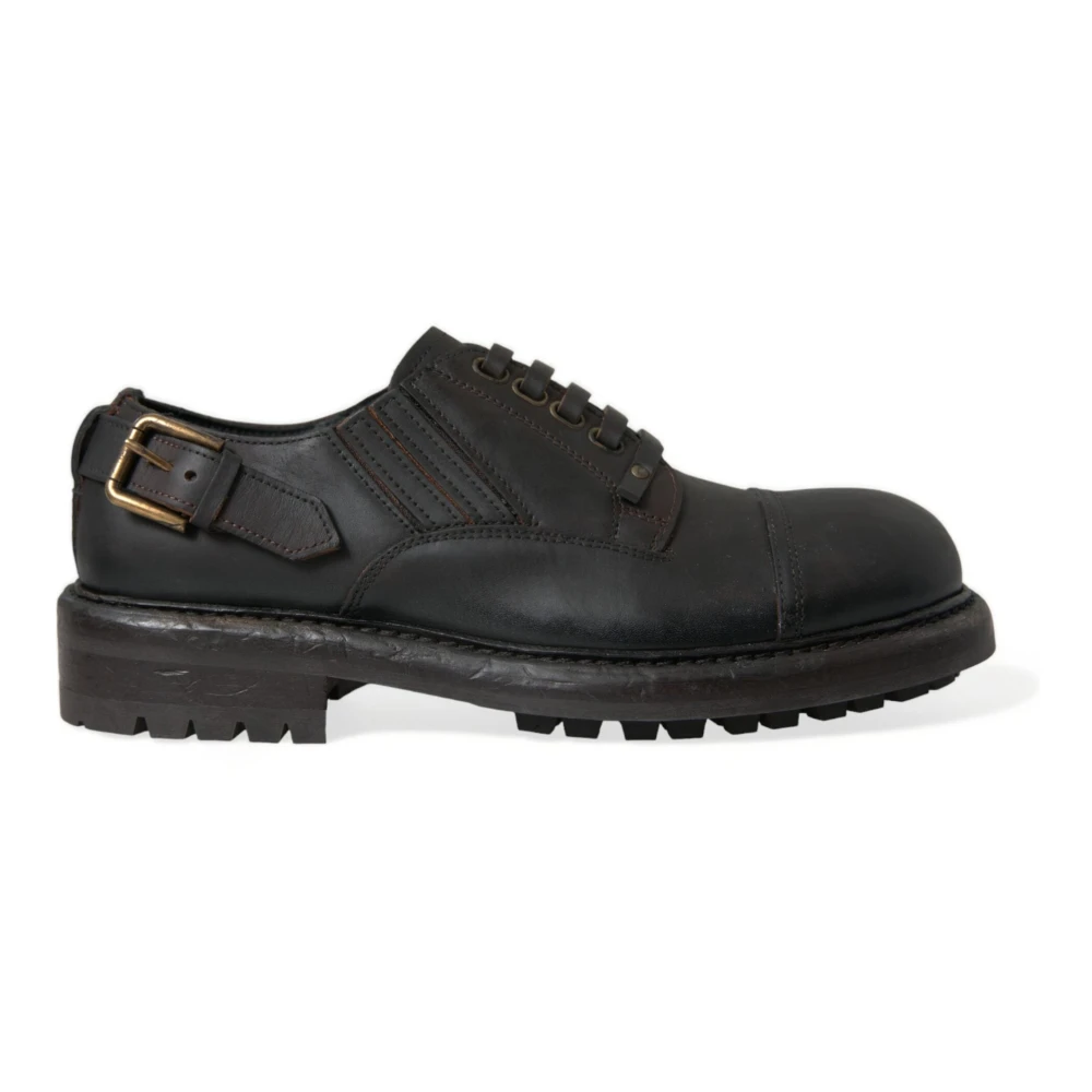 Dolce & Gabbana Men's Brown Elegant Leather Derby Dress Shoes