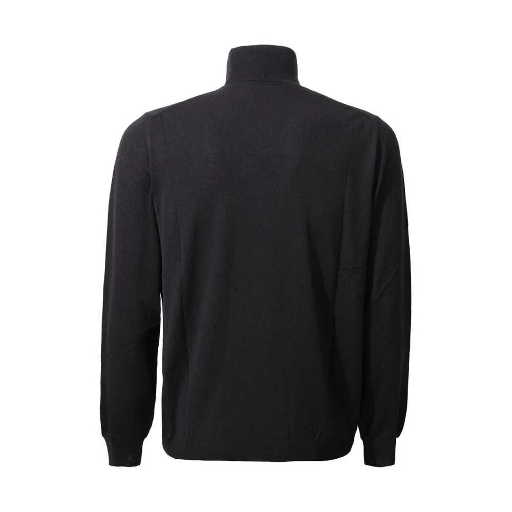 Zanone Zwarte Flexwool Coltrui Trui Black Heren