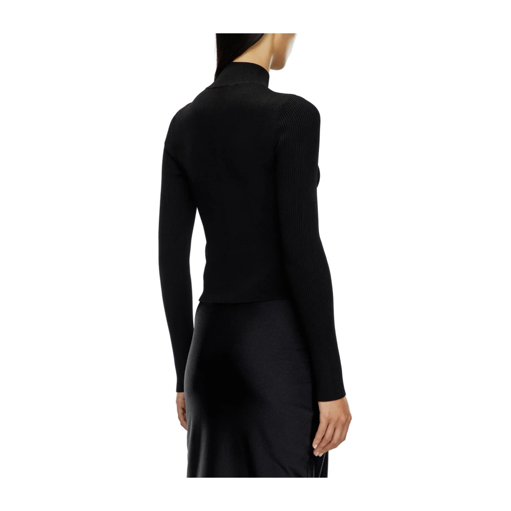 Diesel Veelzijdige Ribtop met Ovaal D-detail Black Dames