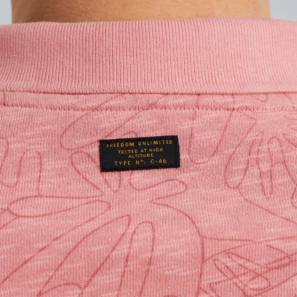 PME Legend Gedrukt Jersey Polo Shirt Pink Heren