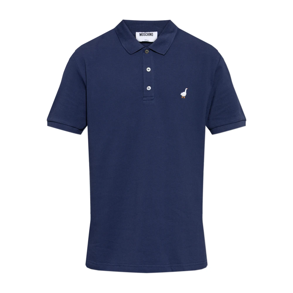 Moschino Mannelijk Blauw Tops Heren, S, Katoen, Cotton Polo Shirt