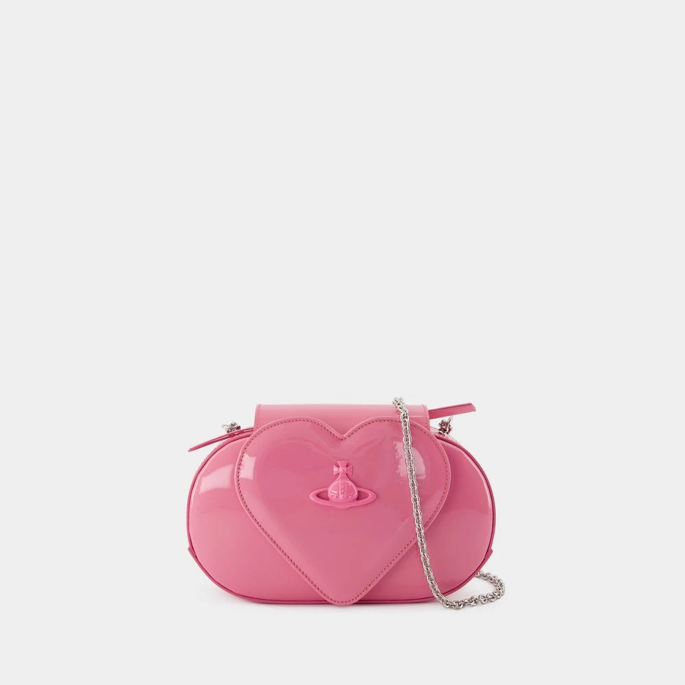 Vivienne Westwood Roze Leren Crossbody Tas met Hartflap Pink Dames