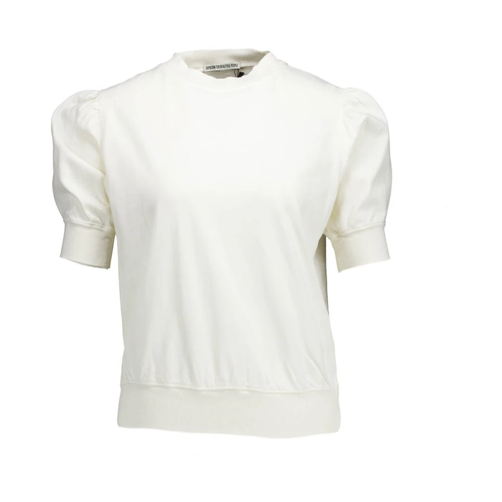 Drykorn Offwhite Smela T-Shirt met Ballonmouwen White Dames
