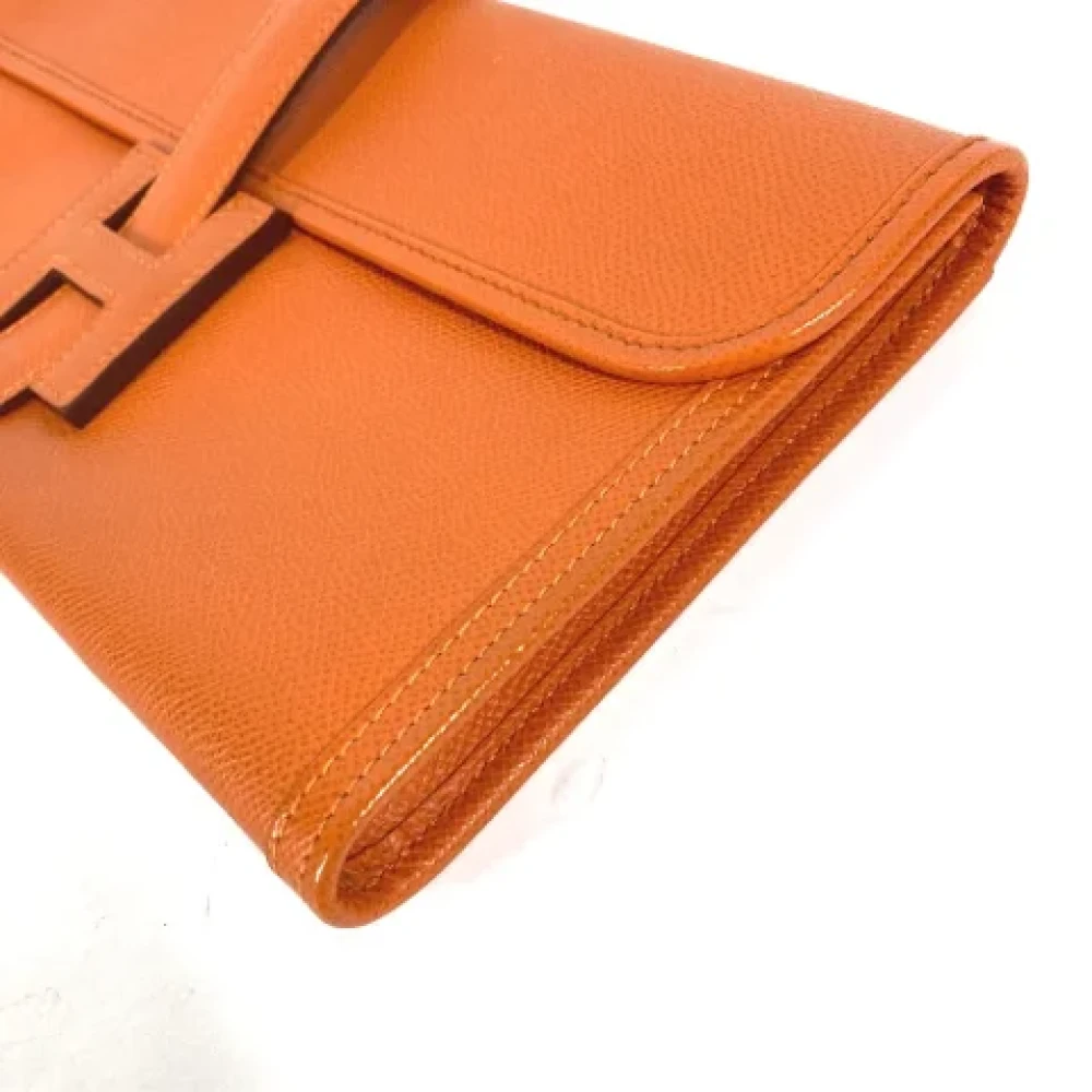 Hermès Vintage Pre-owned Leather clutches Orange Dames