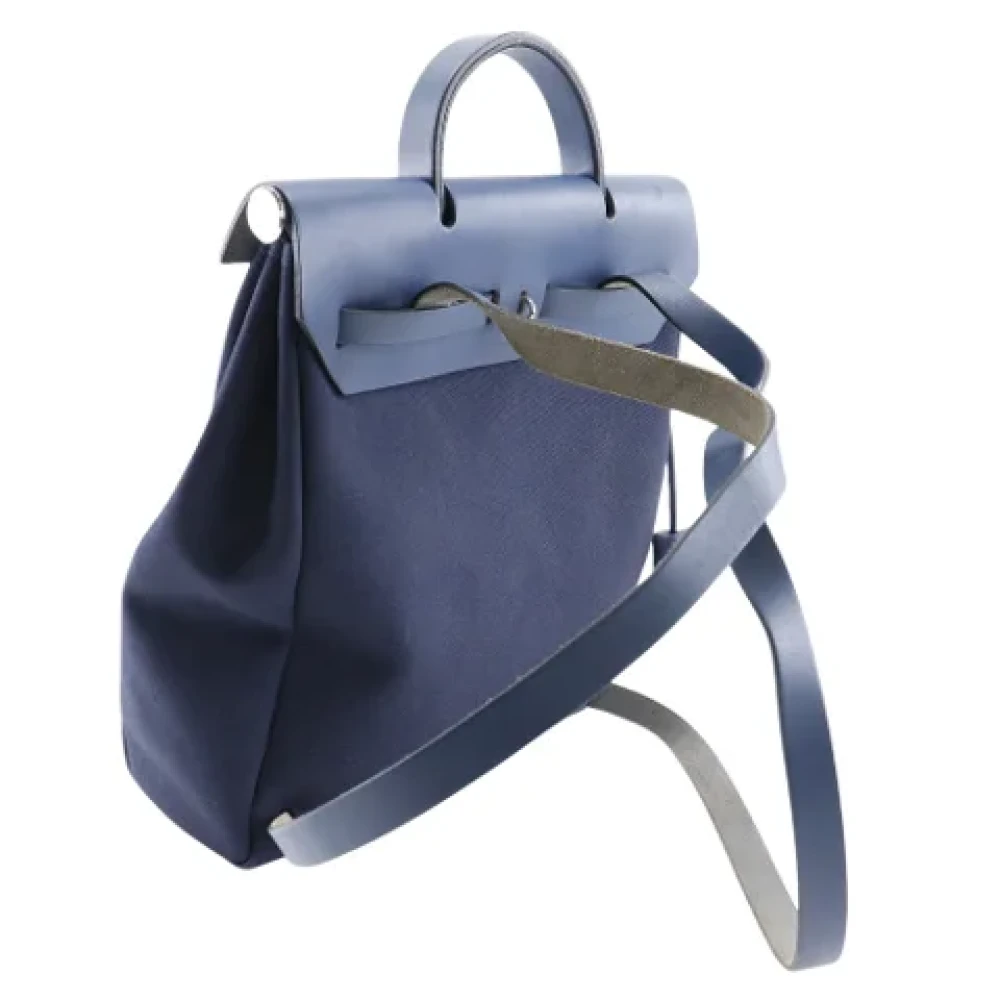 Hermès Vintage Pre-owned Canvas shoulder-bags Blue Dames