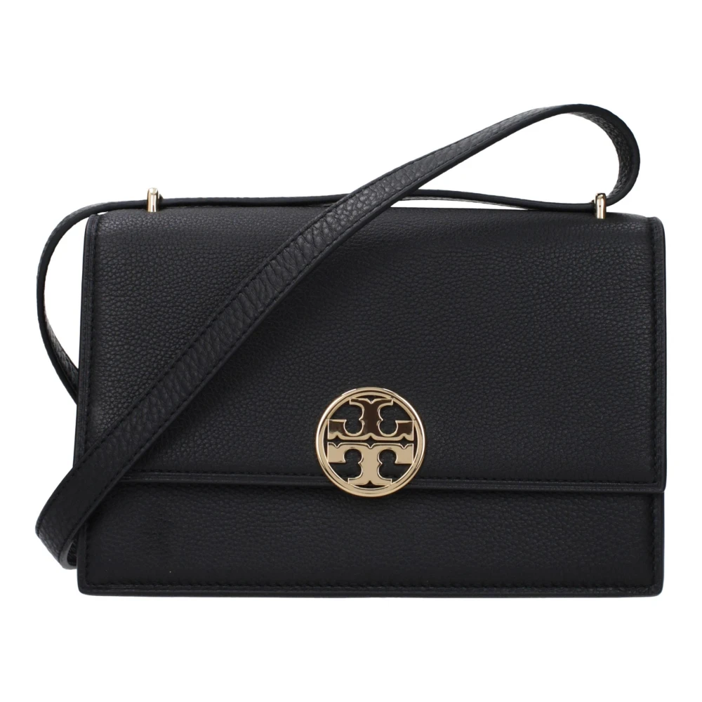 Tory Burch Women's Black Leather Crossbody Bag With Logo
