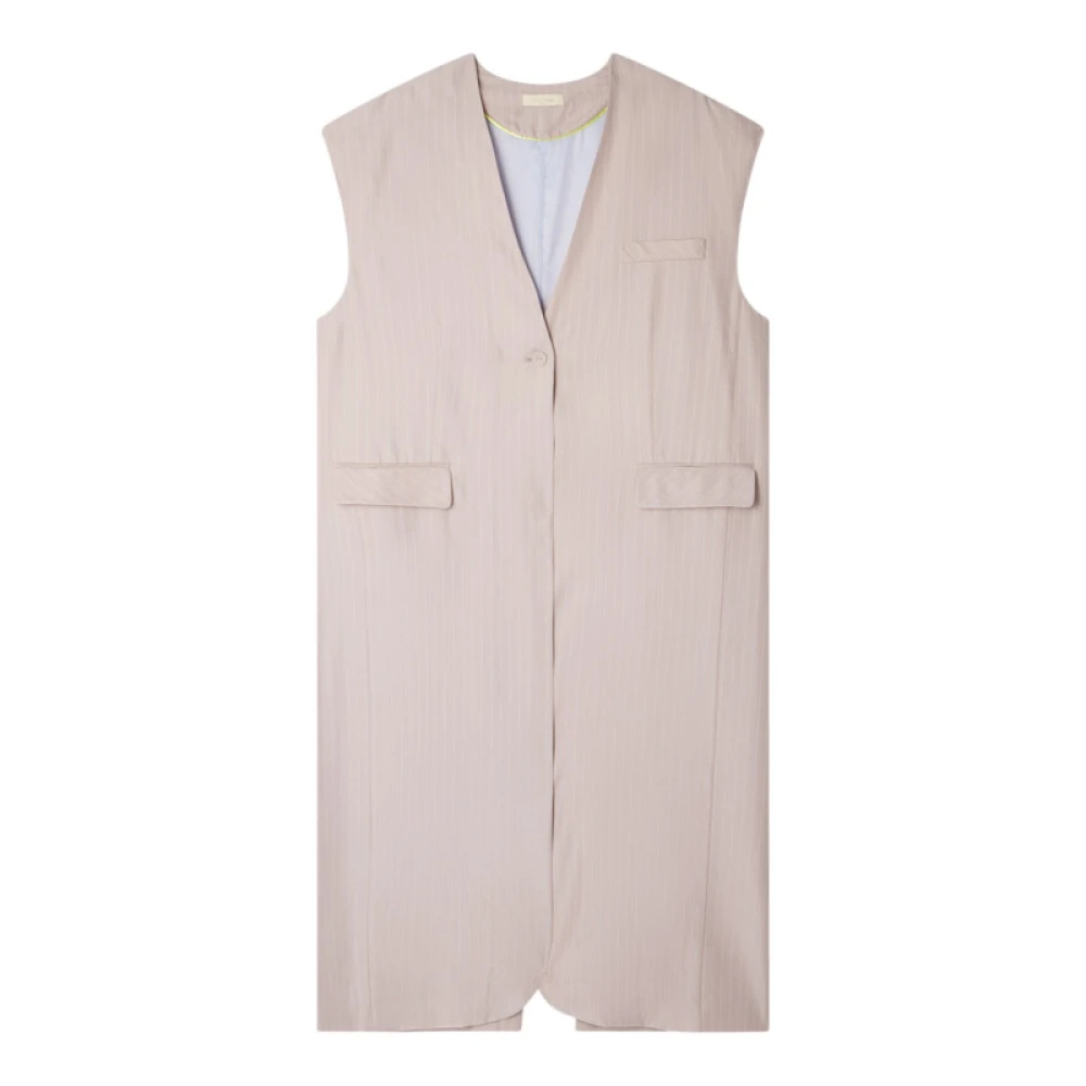 Mes Demoiselles Lange Roze Gestreepte Jas Pink Dames