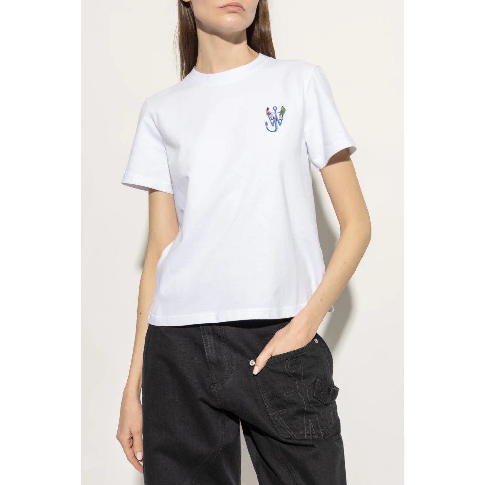 JW Anderson Logo T-shirt White Dames