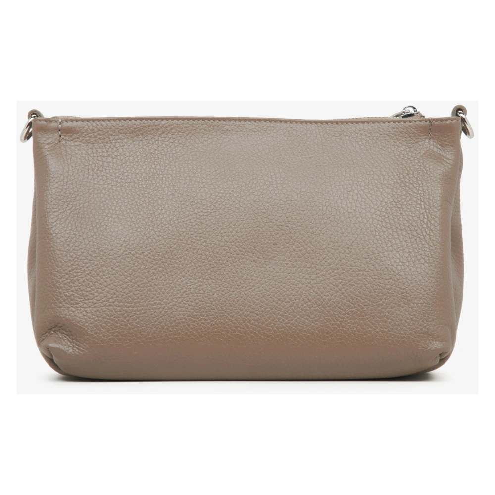 Estro Dames Donker Beige Leren Crossbody Tas Er00115560 Beige Dames