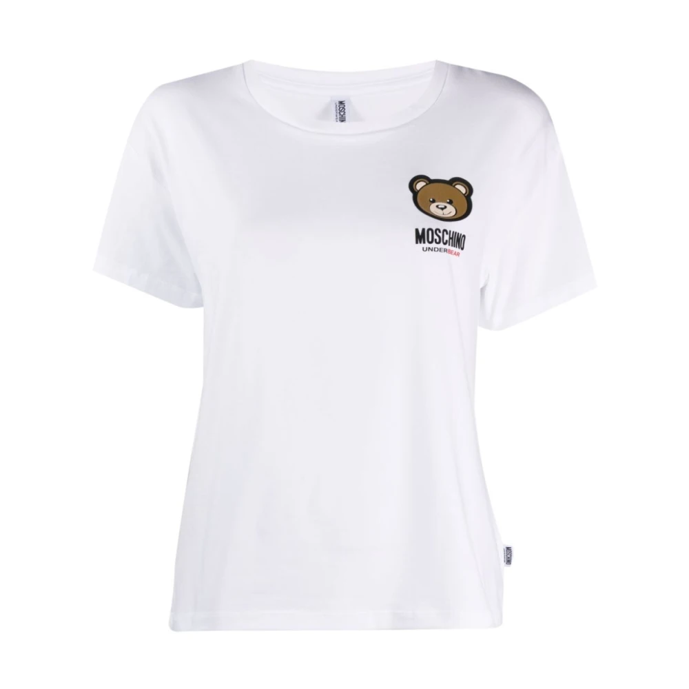 Moschino Witte Teddy Bear Logo T-shirt White Dames
