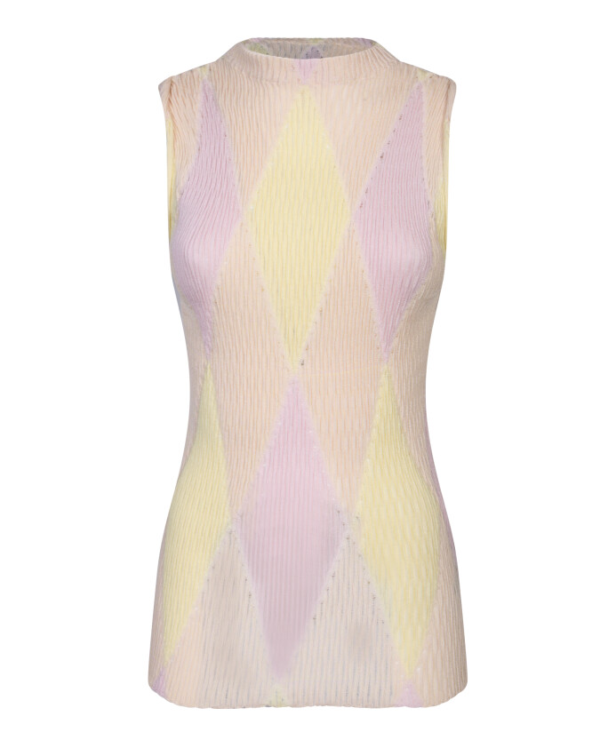 camisole-jaune-en-soie-a-imprime-diamant