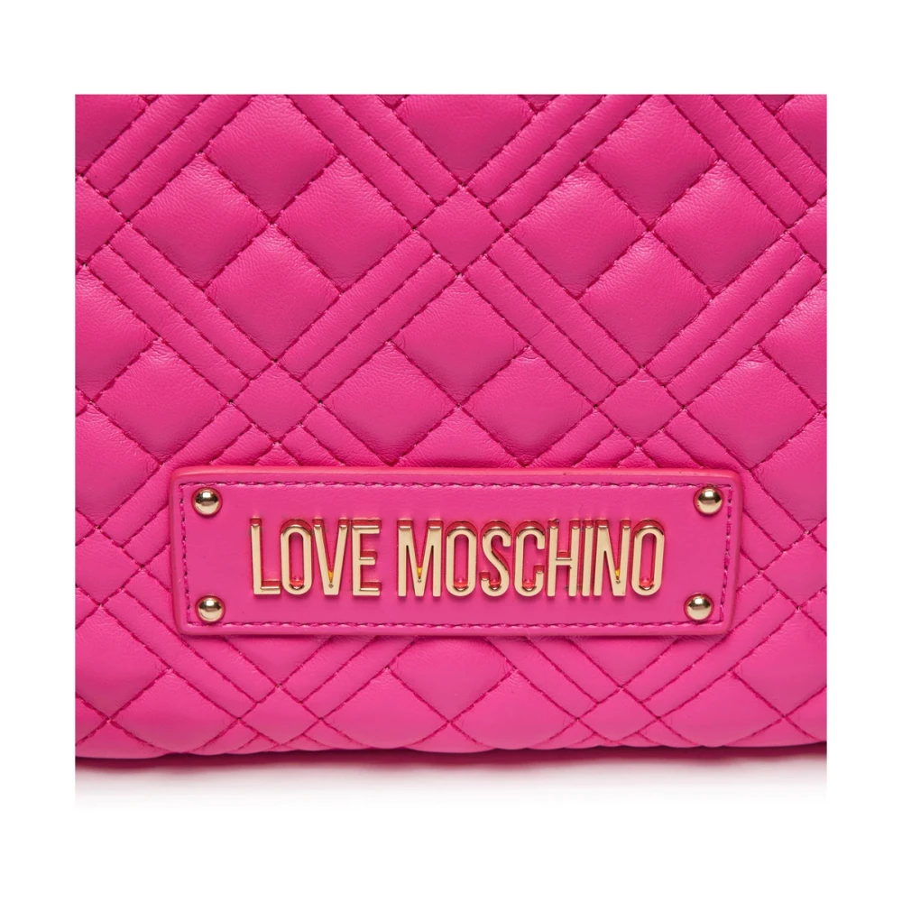 Love Moschino Fuchsia Synthetische Rugzak met Gouden Metalen Details Pink Dames