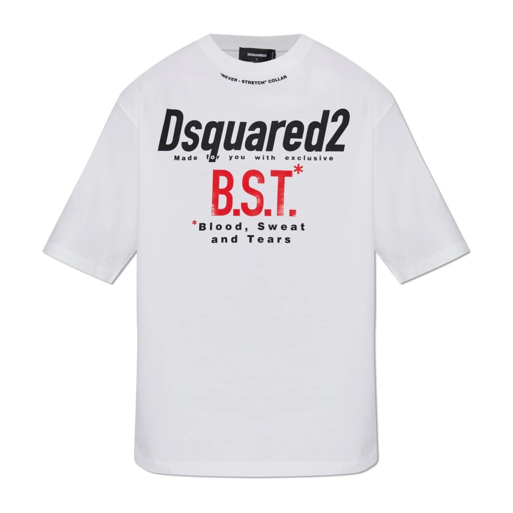 Dsquared2 Bedrukt T-shirt White Heren