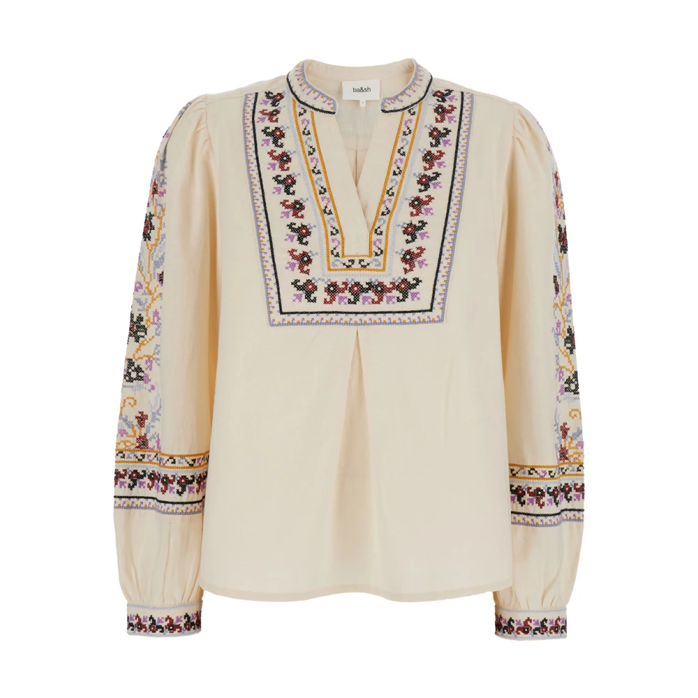 BA&SH Witte Blouse met Borduurwerk Beige Dames
