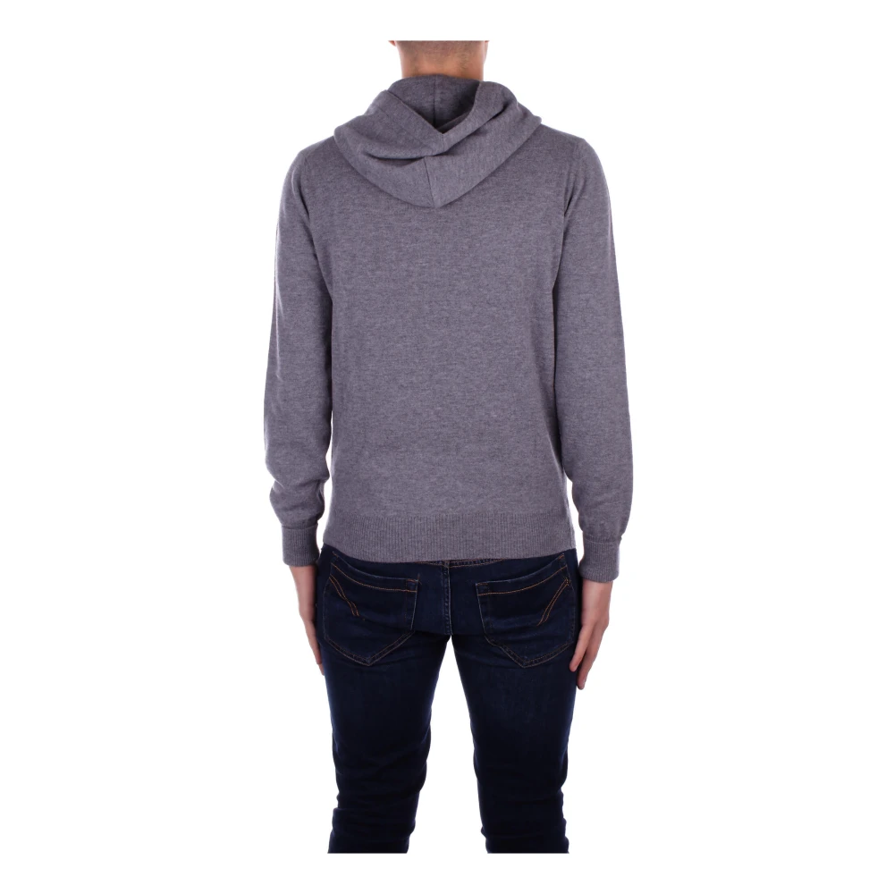 Alpha Studio Hoodie Slim Fit Wol Gray Heren