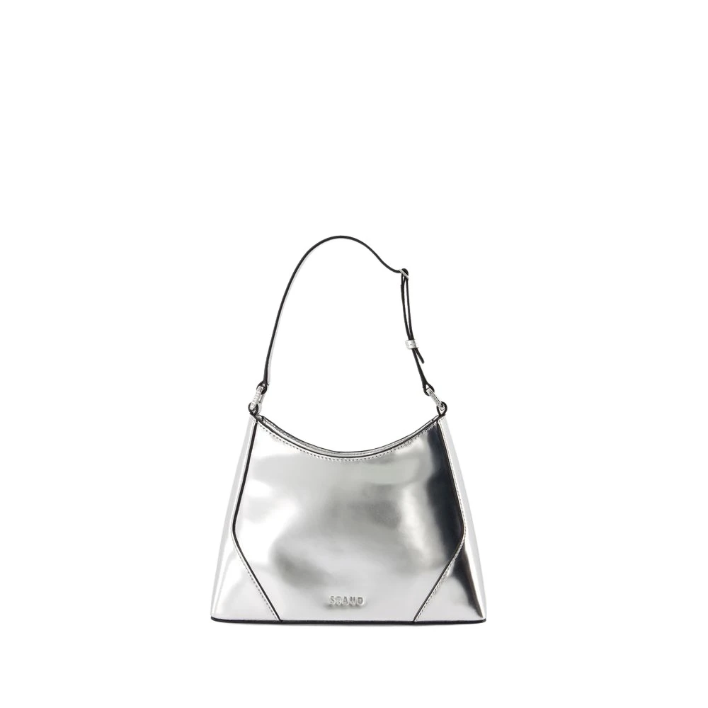 Staud Gray Silver Leather Shoulder Bag - Female - Shoulder Bags - One Size - Bags