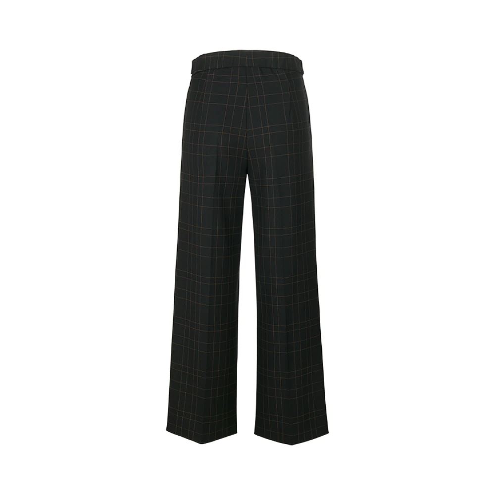 RIANI Wijde Pijpen Broek met Fijn Streepjespatroon Black Dames