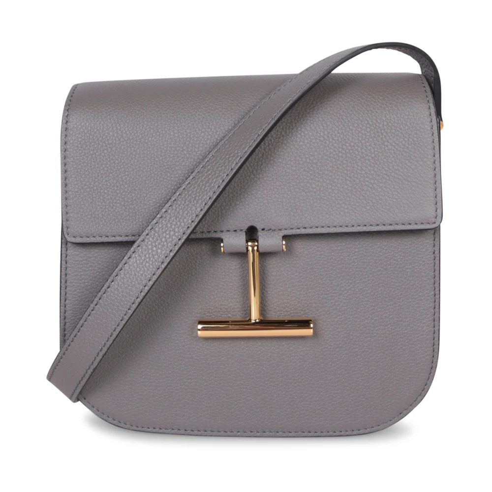 Tom Ford Ljusgrå Läder Crossbody Väska Gray, Dam