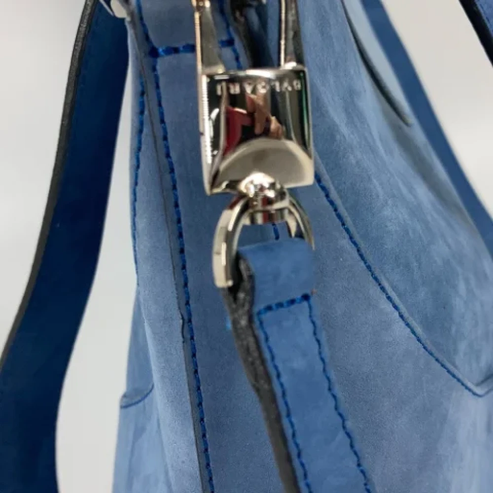 Bvlgari Vintage Pre-owned Leather handbags Blue Dames