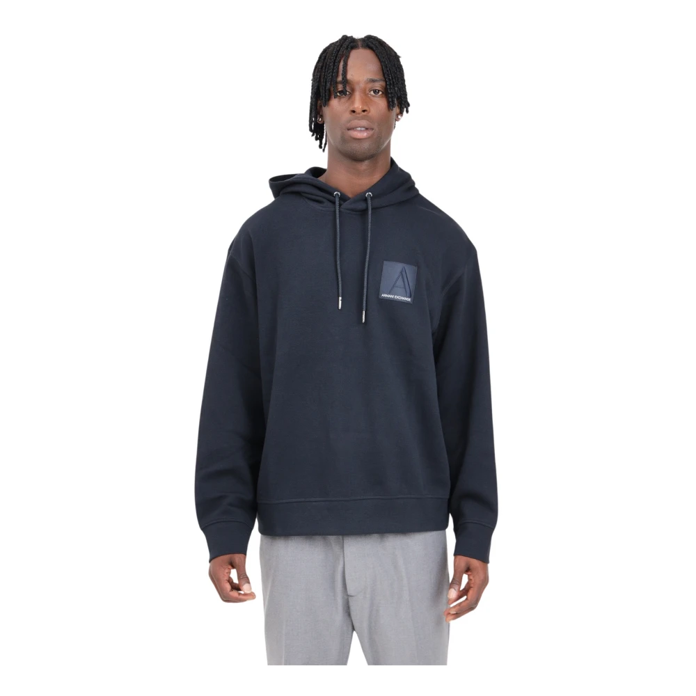 Armani Exchange Blauwe Hoodie met Capuchon Blue Heren
