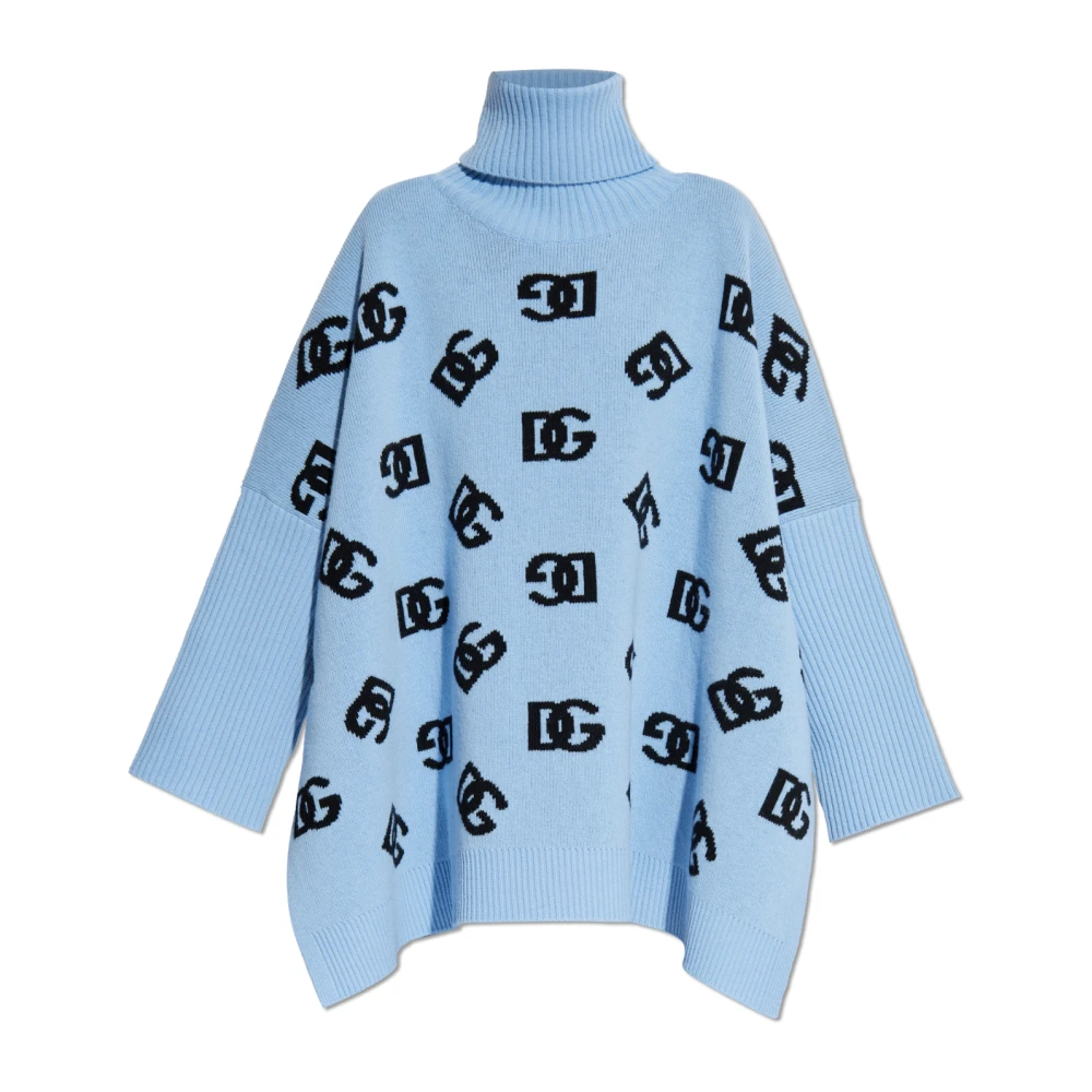 Dolce & Gabbana Turtleneck met Logo Blue Dames