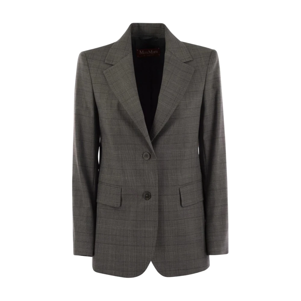 Max Mara Tijdloze Blazer met één Rij Knopen Gray Dames