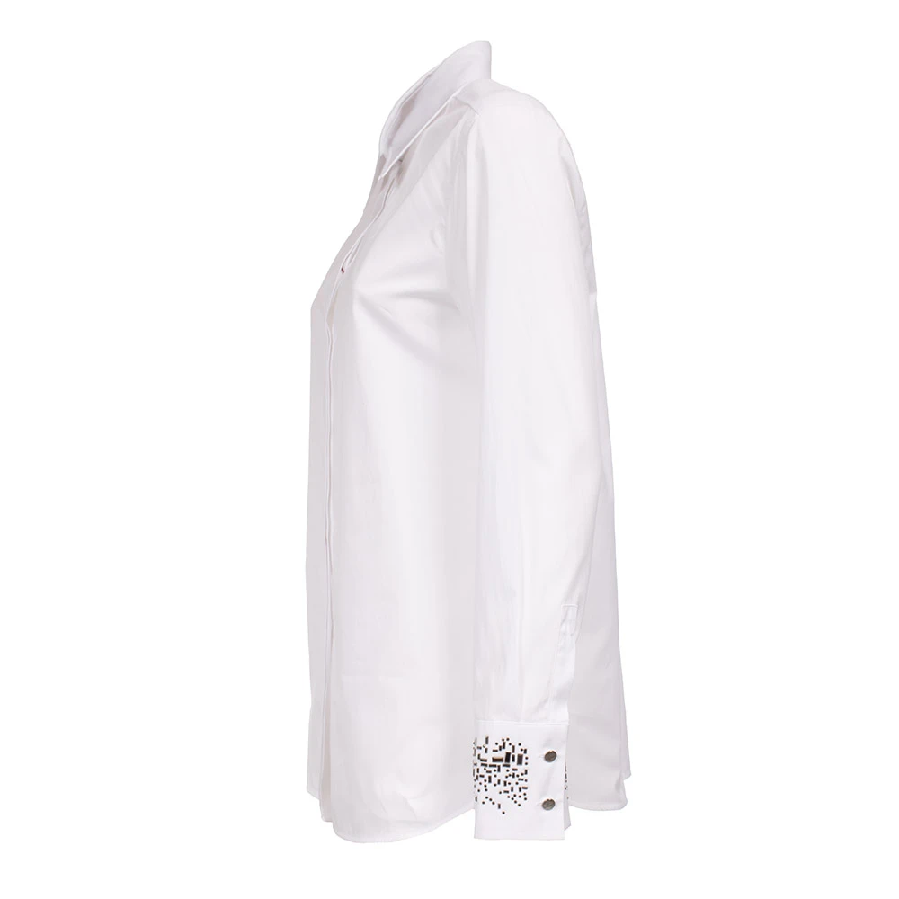 Max Mara Studio Katoenen overhemd met strassdetail White Dames