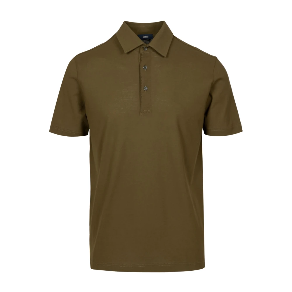 Herno Mannelijk Groente Tops Heren, Groen, L, Katoen, T-Shirts En Polo's