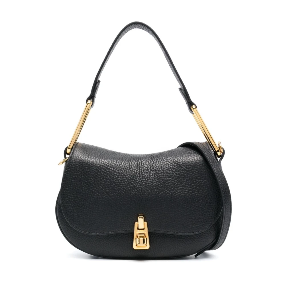 Coccinelle Zachte Zwarte Leren Schoudertas Black Dames