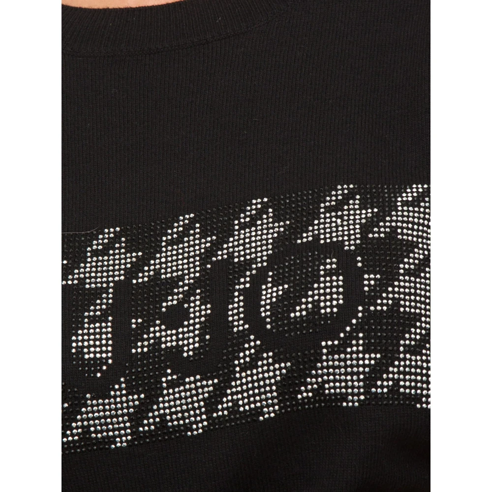 Liu Jo Logo Zwarte Gebreide Jurk Black Dames