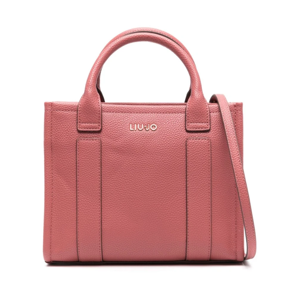 Liu Jo Gestructureerde Roze Tas met Goudkleurig Logo Pink Dames