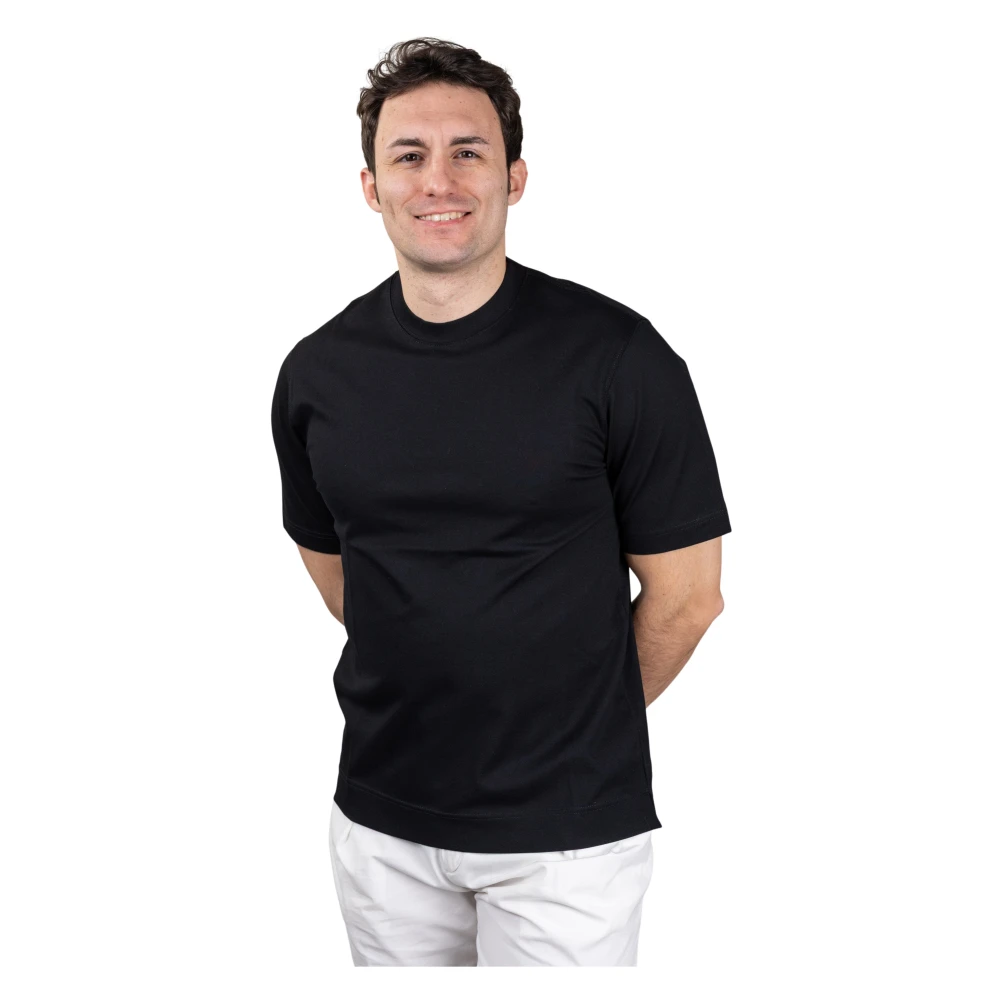 Circolo 1901 Men's Black T-Shirts, S, T-Shirt Piquet