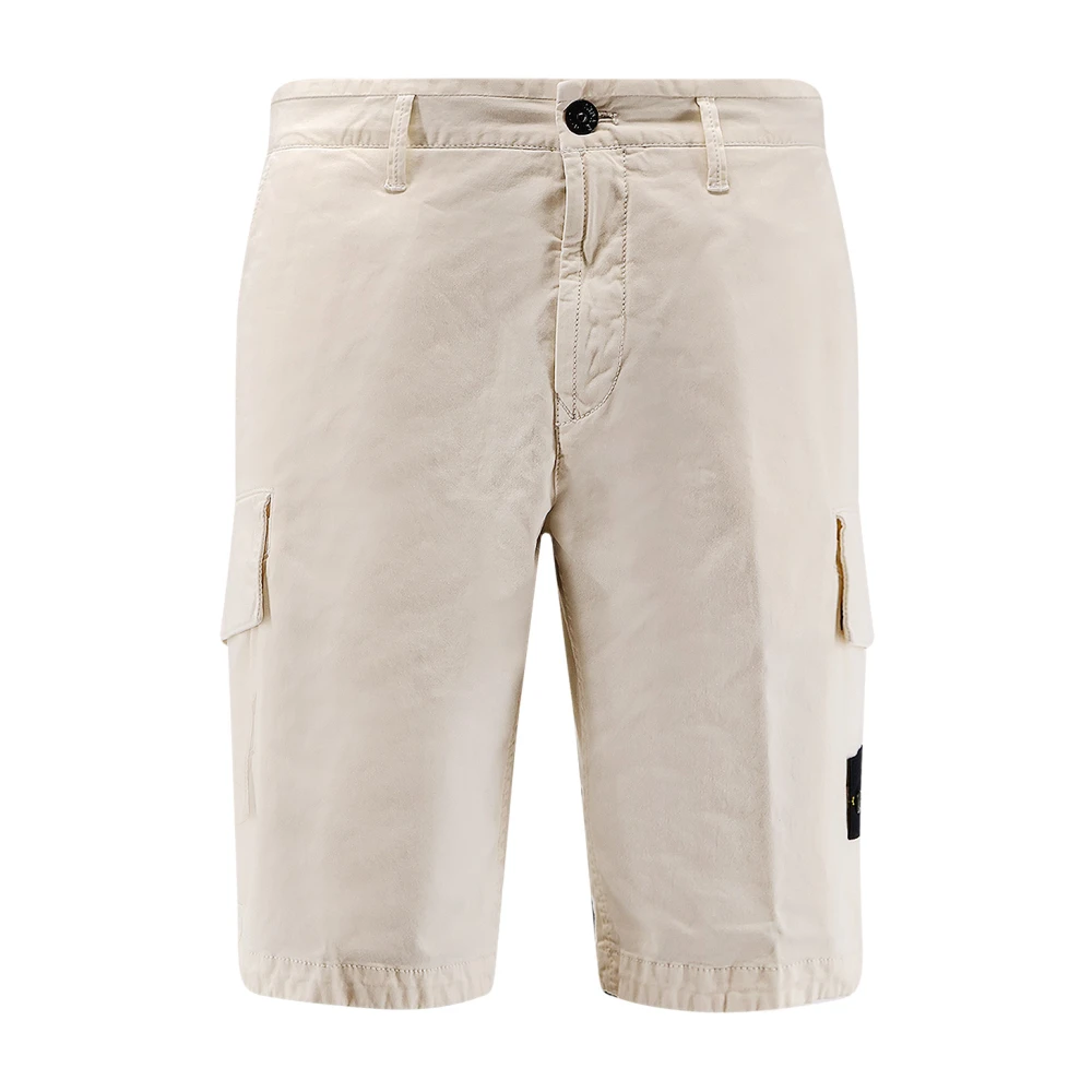 Stone Island Beige Casual Shorts, Male, W28, Cotton Bermuda Shorts