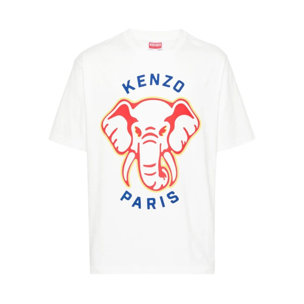 Kenzo Olifant Logo T-shirt White Heren