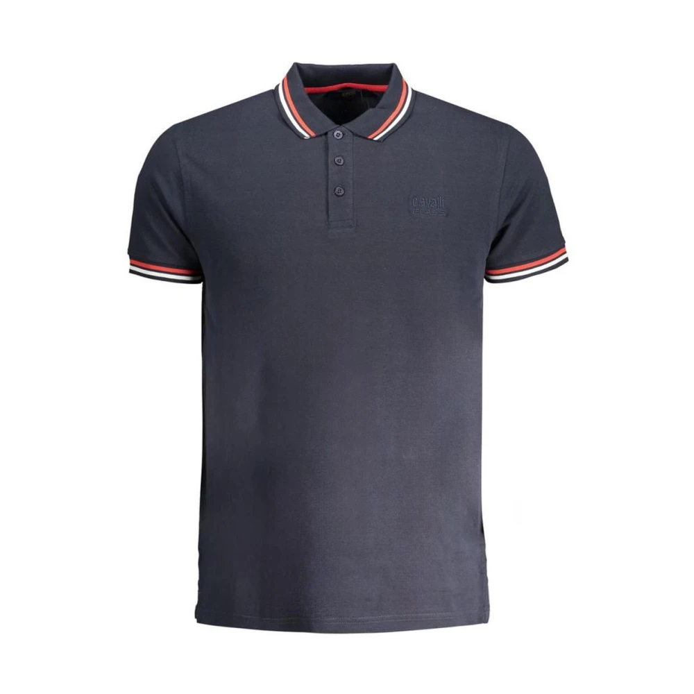 Cavalli Class Navy Cotton Men Polo Shirt - L - Image 2