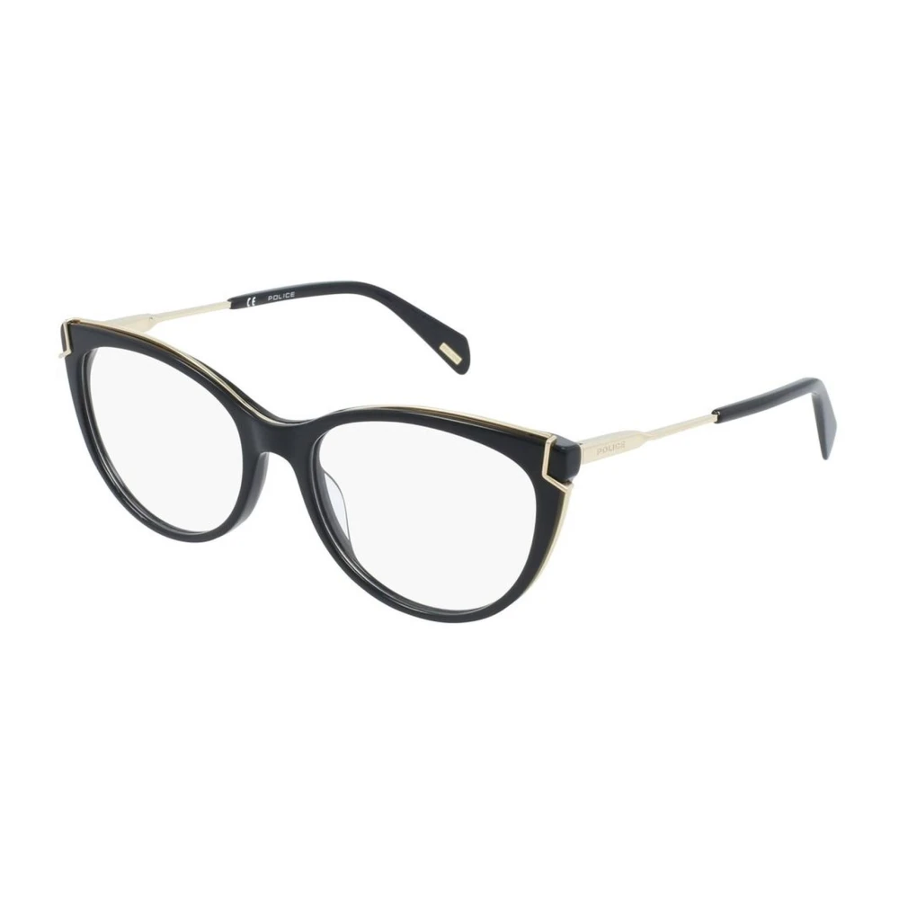 Police Zwarte Acetaat-Metalen Frames met Wijzerplaat Black Dames