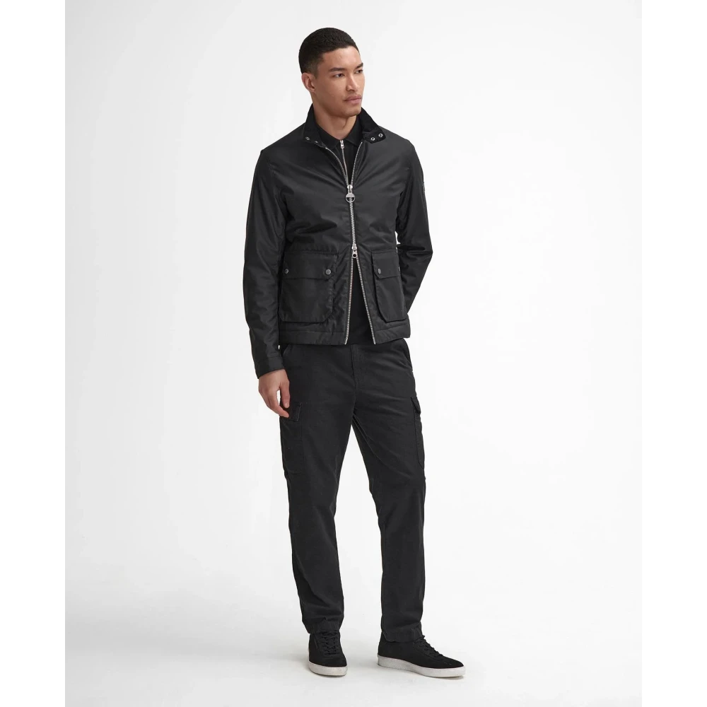 Barbour Harrington Lutlaw Waxed Jacket Black Heren