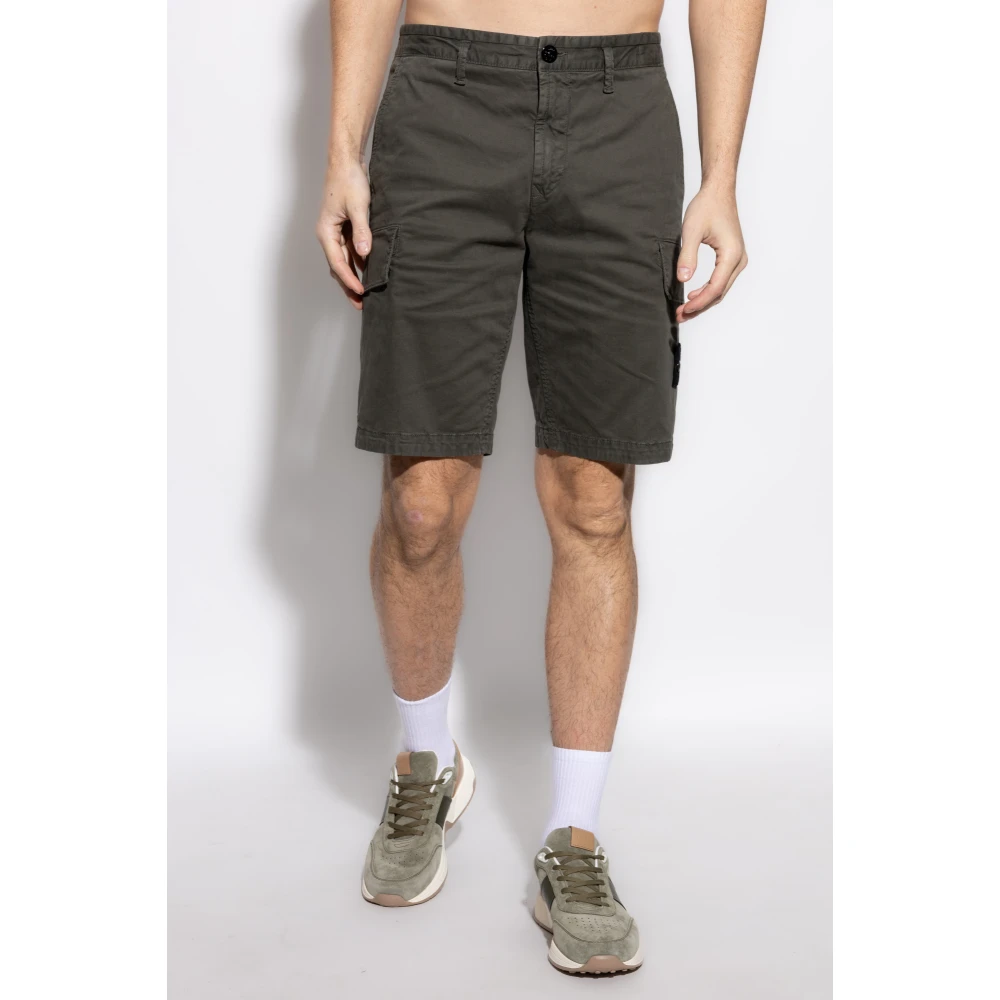 Stone Island Shorts met logo Green Heren
