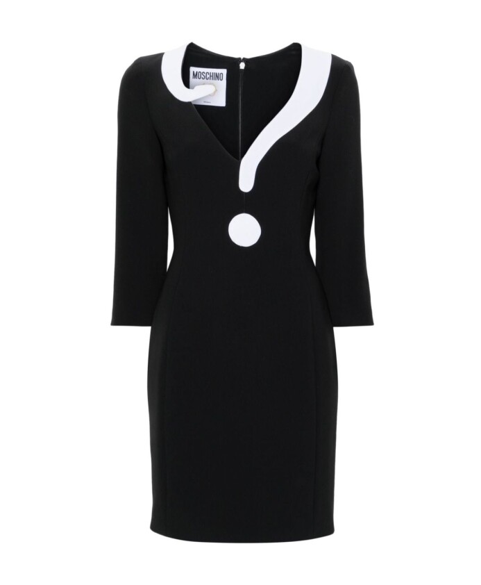 robe-noire-avec-design-point-dinterrogation-blanc
