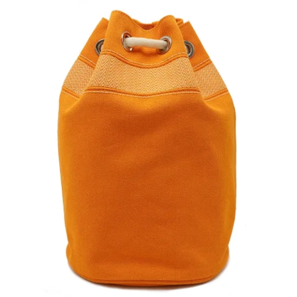 Hermès Vintage Pre-owned Canvas shoulder-bags Orange Dames
