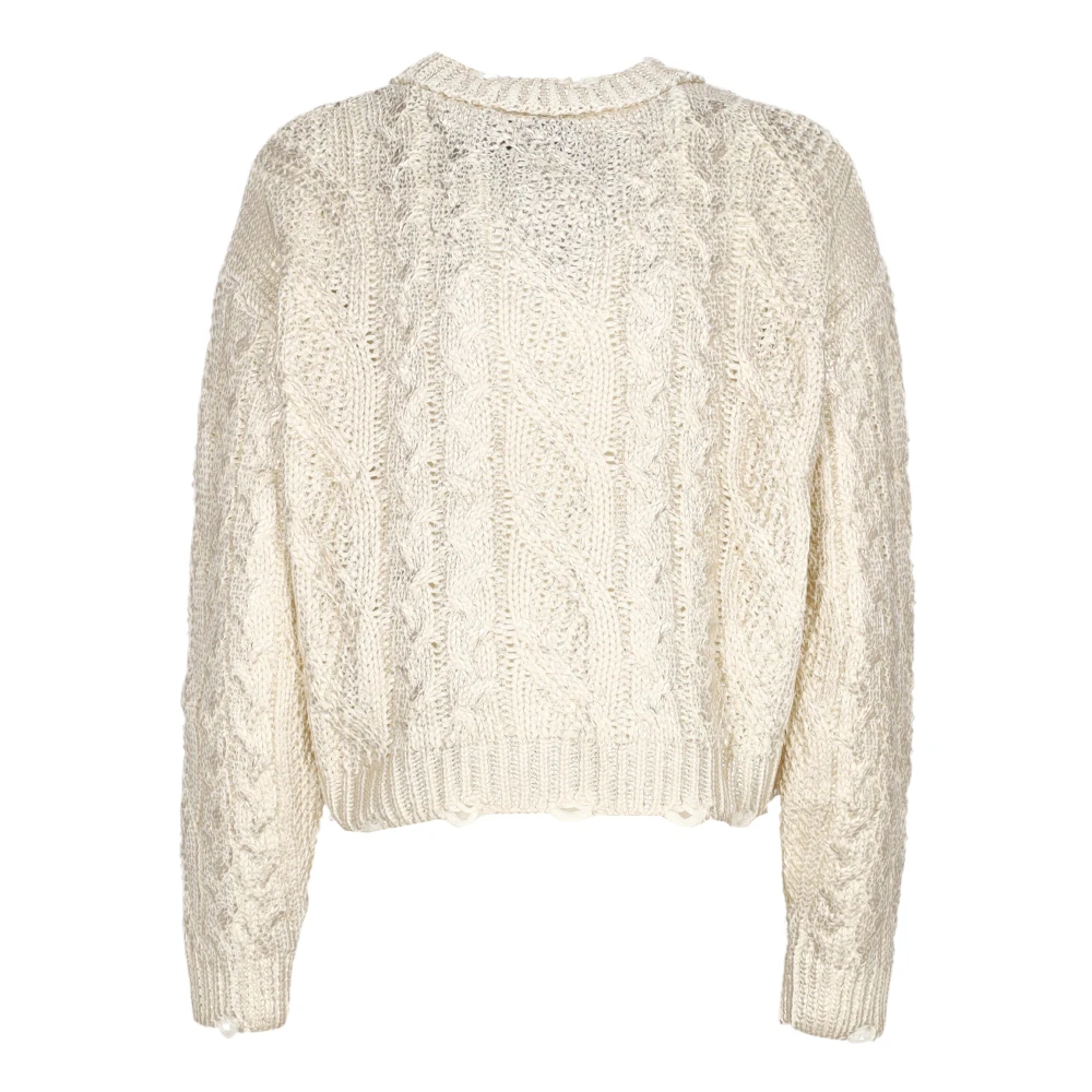 Disclaimer Logo Crewneck Sweater in Melk Beige Dames